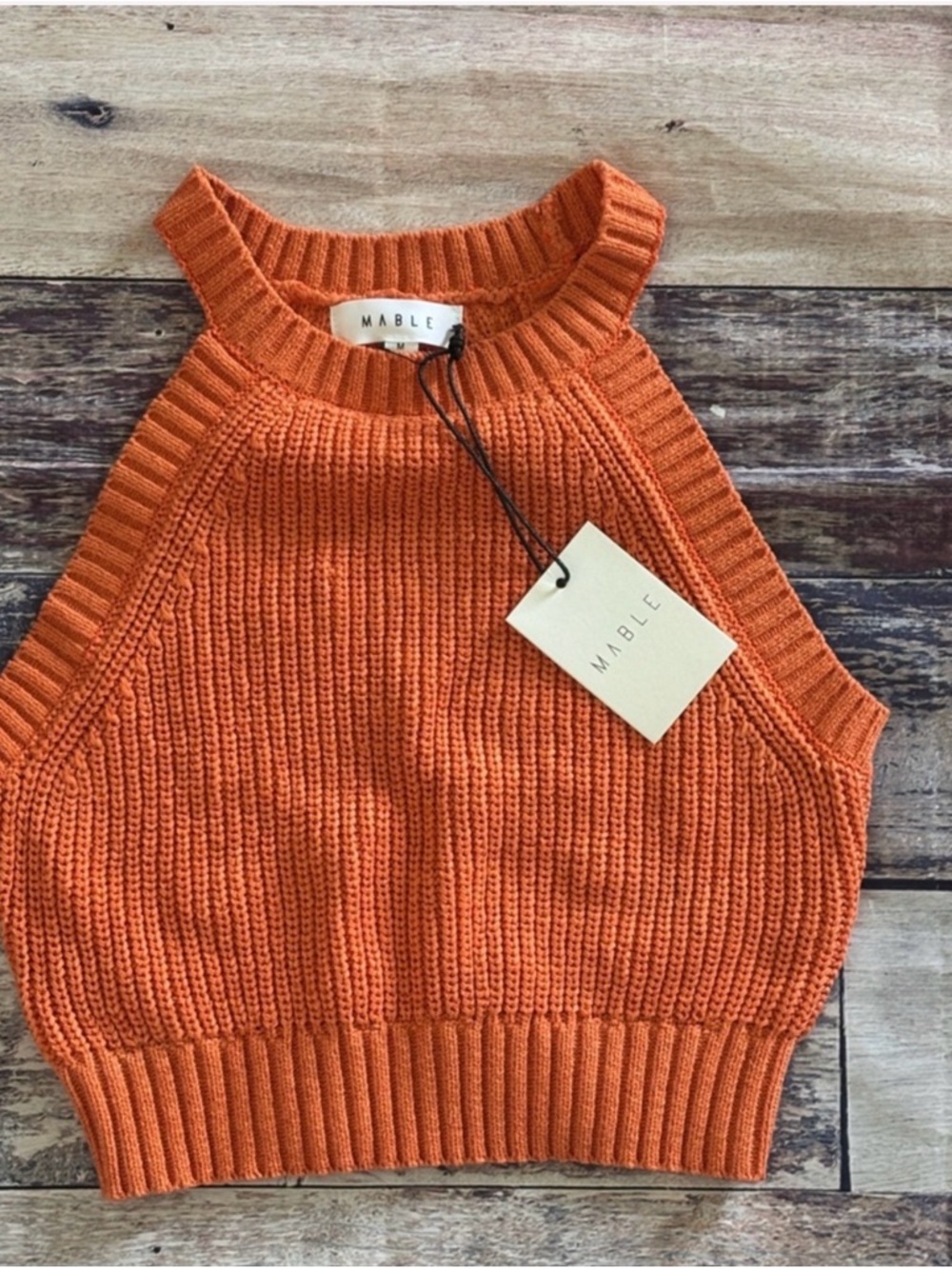 REPOSH-Mable Orange Knit cropped